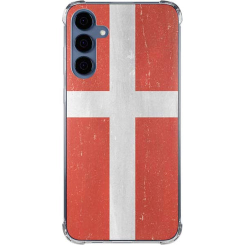 Denmark Flag Distressed Galaxy S24 Clear Case